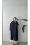 LONG COAT WITH HOOD - NAVY BLUE