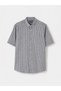 Peak New Season Navy Blue Regular Fit Striped Men's Shirt