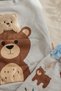 Milo Hug Bear Embroidered Baby Top and Bottom Set - 100% Cotton Jogger Pants with Teddy Bear Print and Forest Animals Design, Size S - 4