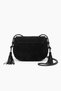 KNOX Black Suede Genuine Leather Women's Crossbody Bag - 3