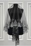 Black and Silver Henna Veil Set, Guipure Lace Face Veil, for Weddings, Engagements, Vows, Circumcisions, Bindallı, Kaftan, and Groom - 5