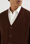Men’s, V-neck, Button-front, with knitted details, Regular Fit, Knit Cardigan - 4