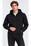 Men's Black Hooded Full-Zip 3-Ply Winter Sweatshirt with Zippered Pockets - 5