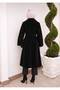 Belted Fleece-Lined, Soft, Fuzzy Cashmere Melton Coat - 5