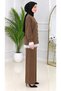 Women's Knit Set: Cardigan and Pants with Lace Embroidery on the Collar, Sleeves, and Hem, Featuring 7 Silver Buttons - 5