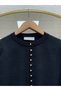 Bahardil Mini Gold-Buttoned Short Cardigan - KR6041 Black - 3