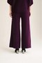 Solid Knitted Wide Leg Trousers Purple - 5