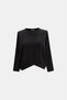Asymmetric Three-Quarter Sleeve Blouse Black - 2