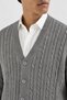 Men’s, V-neck, Button-front, with knitted details, Regular Fit, Knit Cardigan - 5