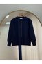 Bahardil Mini Gold-Buttoned Short Cardigan - KR6041 Navy Blue - 2
