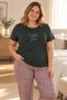 Milan Fabric Round-Neck Plus-Size Women's Pajama Set 187 - 3