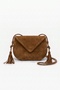 KNOX Taba Suede Genuine Leather Women's Crossbody Bag