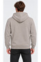 Men's Stone-Colored Hooded Full-Zip 3-Ply Winter Sweatshirt with Zippered Pockets - 4