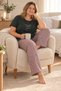 Milan Fabric Round-Neck Plus-Size Women's Pajama Set 187 - 2