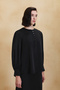 Black Half-Sleeve Blouse - 3