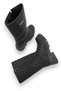 Black Quilted Patterned Boots, Suede, Round Toe - 5