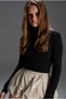 Mira Corded Fabric Knit Boat Neck Women's Sweater – Black - 5