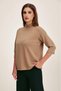 Basic High Neck Knit Top Beige - 2