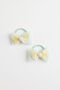 Mint-Printed Wings, Buckle Detail, Set of 2 Girls' Elastic Hair Clips