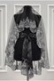 Black and Silver Henna Veil Set, Guipure Lace Face Veil, for Weddings, Engagements, Vows, Circumcisions, Bindallı, Kaftan, and Groom - 6