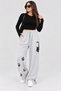 Women's Printed Sweatpants with Cuffed Legs and Side Pockets cty-çtn-9812