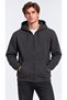 Men's Charcoal Grey Hooded Full-Zip 3-Ply Winter Sweatshirt with Zippered Pockets - 3