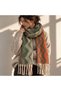 FLR-5034 Thick Winter Scarf With Orange and Green Zigzag Patterned Design | Eos Collective - 3