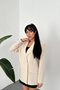 Women's Beige Classic-Collar Blazer Jacket - 2