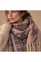 FLR-5033 Charcoal Grey Houndstooth and Plaid Double-Patterned Thick Winter Scarf | Eos Collective - 4