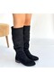 Winda Black Suede Bellows Boots - 4