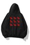 Unisex red dino sweatshirt, black.