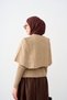 Women's Cape-Style V-Neck Knit Blouse, Beige - 4