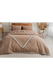 Cappuccino-Colored Linen Double Duvet Cover Set - 2