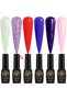 Black Elite Gel Nail Polish Set Cosmic Pop, 6 x 8ml - Soak Off UV LED Gel Polish Kit, Long-Lasting High Gloss Colours for Salon and Home Manicure