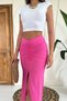 Women's Fuchsia Slit Skirt - 3