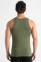 10-Pack Khaki Green 100% Cotton Jersey Classic Men's Tank Top - Gingham Pattern, Comes with a Free Unisex Band - 6