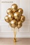 Pack of 10 Chrome Gold Balloons—Metallic Shiny Gold Balloons for Birthdays, Weddings, Engagements, Commitment Parties, and Elegant Event Decorations
