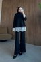 Elegant Lace-Detailed Set, Black - 3