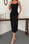 Women's Black Dress with a Backless Design - 4