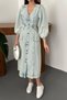 Women's Snow-White, Machine-Washable, Puffed-Sleeve Cotton Denim Dress - 4