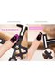 5-in-1 Multi-Functional Cat Eye Nail Magnet Tool - Strong Magnetic Power with T-Shape, Round, Square, Splice & Flower Heads to Create 3D Cat Eye, Cross, Halo and Flower Effects for Gel Polish (Black) - 7