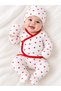 Newborn Baby 5-Piece Hospital Discharge Set, Red-Patterned Cotton - 2