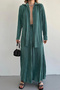 Women's Mint Green Corded Fabric Blouse and Long Skirt Set - 4