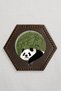 Set of 2 Leather Coasters - Genuine Leather - Panda Print - Handmade Coasters - 2