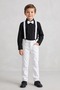 Boy's Black Long-Sleeve Shirt, White Pants, White Bow Tie—November 10, April 23 Formal Attire - 2