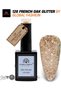 Black Elite Gel Nail Polish 128 French Oak Glitter (Champagne Beige), 15ml - Soak Off UV LED Gel Polish, Long-Lasting High Gloss Colour for Salon and Home Manicure - 3