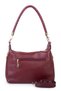 Women's Stylish Braided Shoulder Bag and Crossbody Bag, Burgundy Victoria - 4