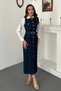 Women's Blue Button-Down Cotton Denim Dress - 2