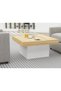 Modern home Coffee Table Square Shape Tabletop for Living Room, Study Room and - Coco Bolo and White - 2