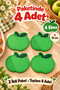 Set of 4 Apple-Patterned Coasters, 10 cm, for Coffee and Tea Cups—Colorful Table Setting Accessory - 2